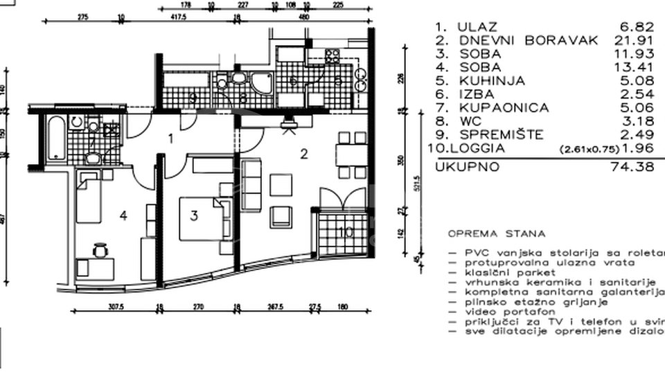 ZAGREB / SESVETSKI KRALJEVEC /  TROSOBAN STAN   / NOVOGRADNJA 2190€/m2