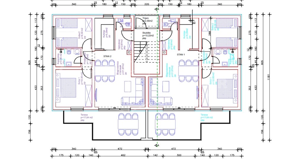 TURANJ / LUKSUZAN STAN / 70 m2 + VRT 70 m2 /  NOVOGRADNJA !