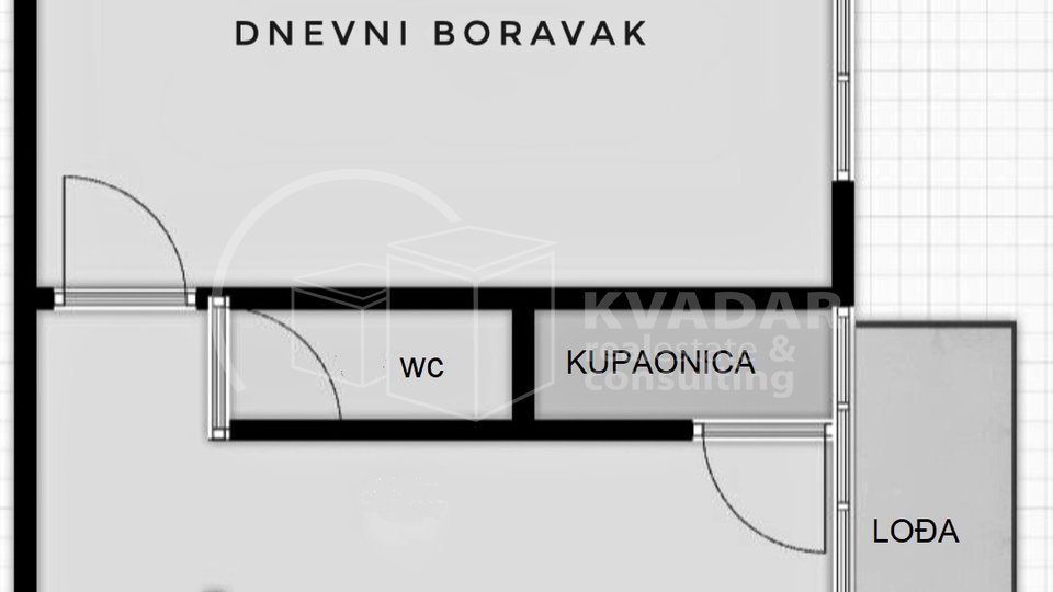 KAJZERICA, 1-SOBNI STAN 47m2, 1. KAT, LOĐA