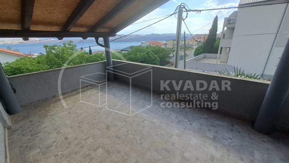 Karlobag - apartment 59m2 with terrace - sea view