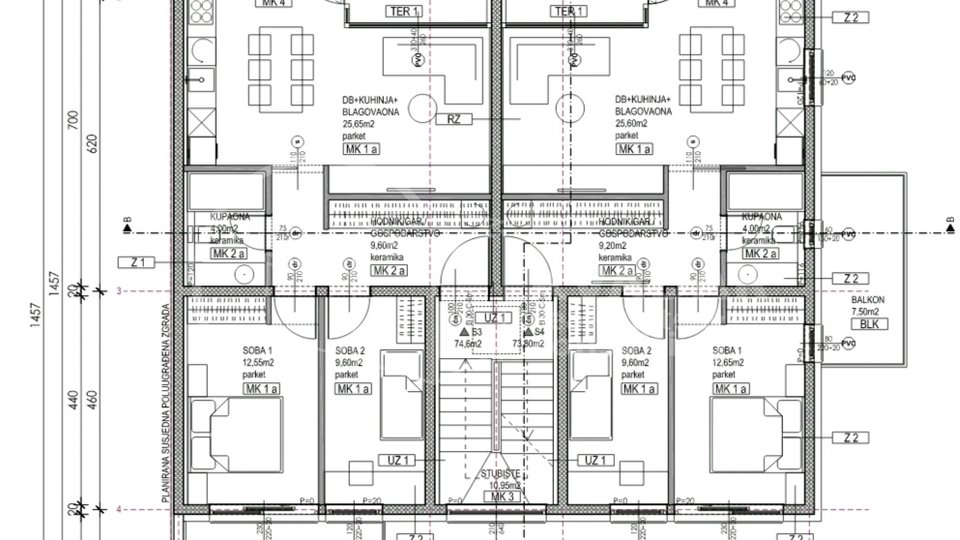 Stan, Velika Gorica, centar, novogradnja stan+garaža+vpm 88,74 m2