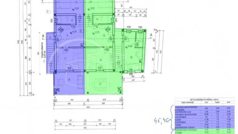 Karlobag - apartment 61m2 - 2 residential units with balcony - sea view