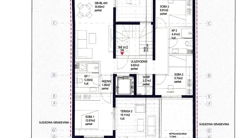 Trešnjevka/novi projekt/stan94m2/terasa/parking!!